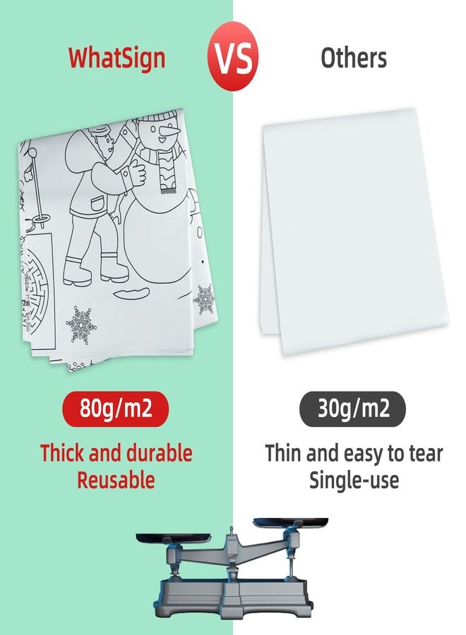 WhatSign Christmas Giant Coloring Tablecloth 72×30 Inches - Kids Activities Crafts Poster for Grandkids Holiday Party Classroom Decorations - Image 4